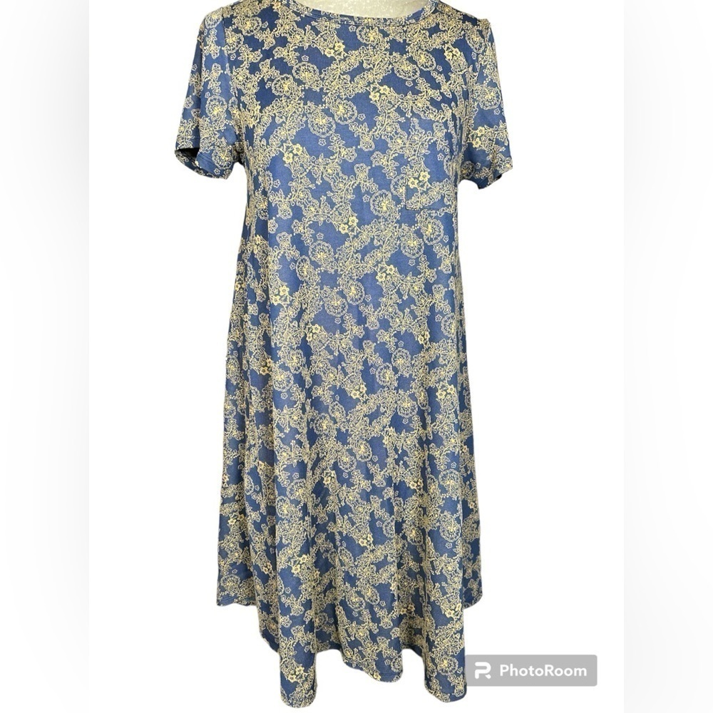 Lula Roe Carly jackard high-low midi dress M